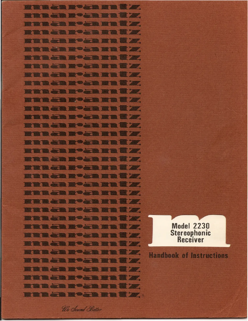 First page image of the manual for Model 2230