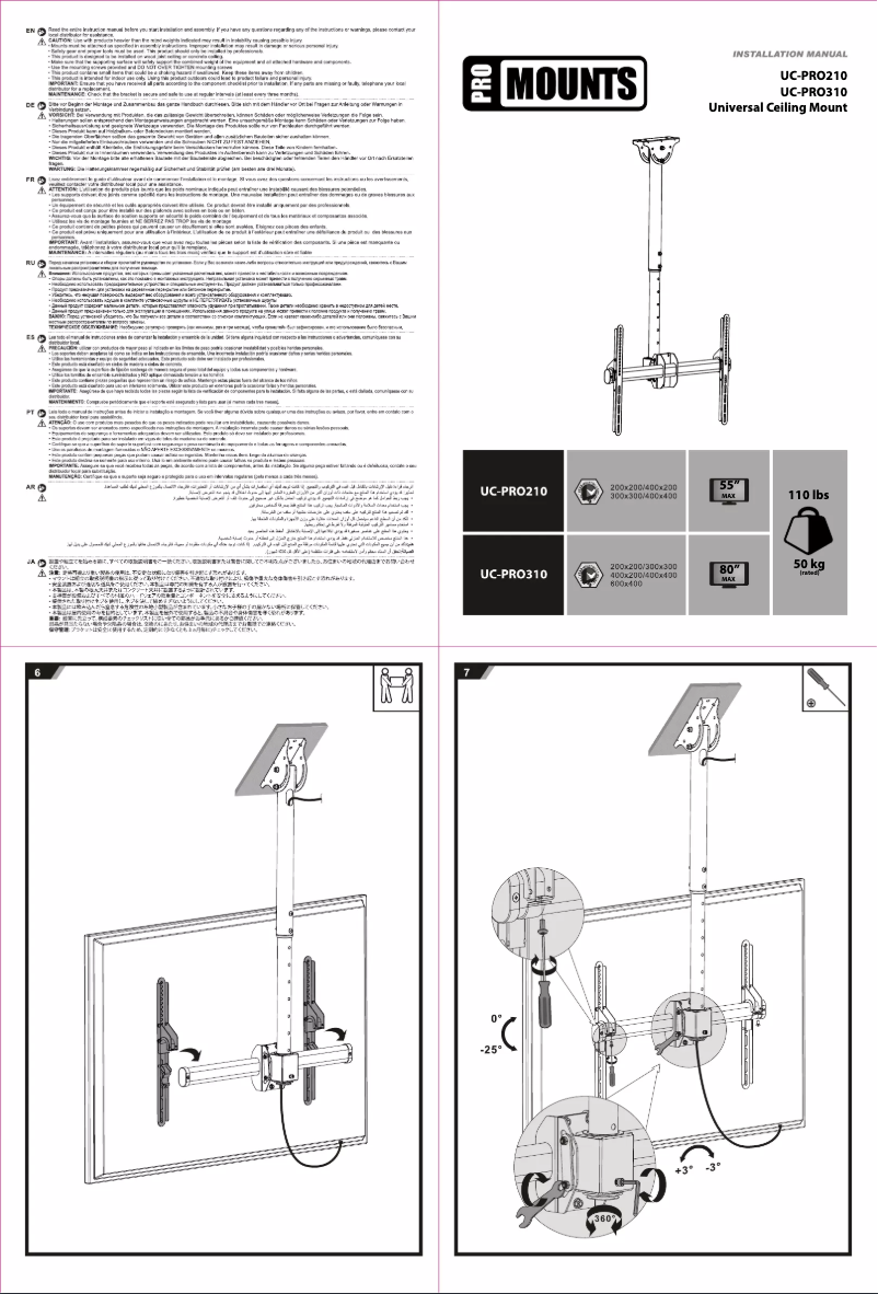 Page 1 of the manual User Manual Promounts UC-PRO310