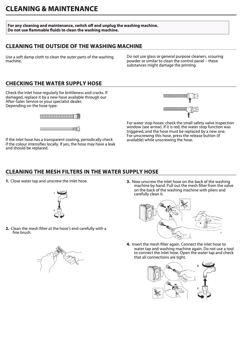 First page image of the manual for NSWM 945C GG UK N