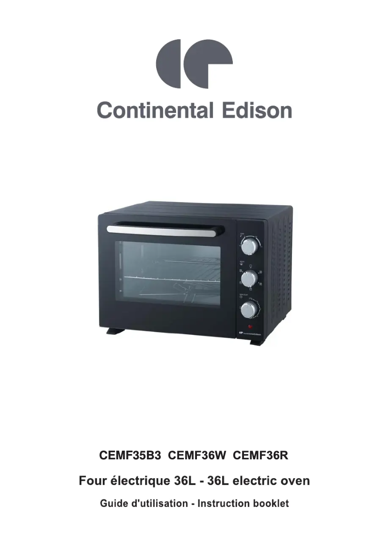 Page 1 of the manual User Manual Continental Edison CEMF36W