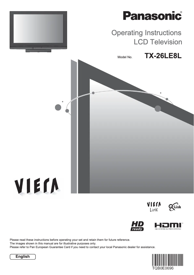 Page 1 of the manual User Manual Panasonic Viera TX-26LE8L