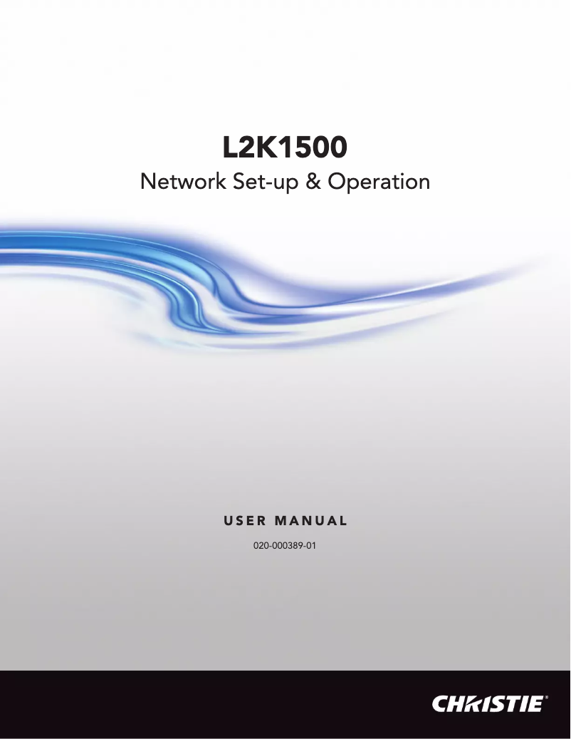 Page 1 of the manual User Manual Christie L2K1500