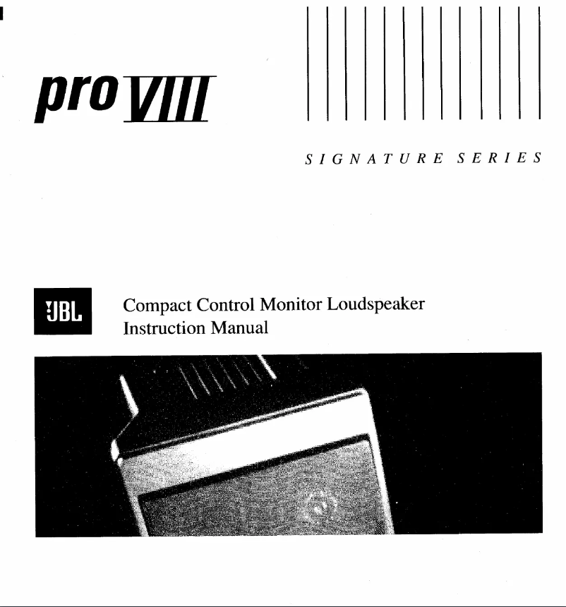 First page image of the manual for PRO VIII