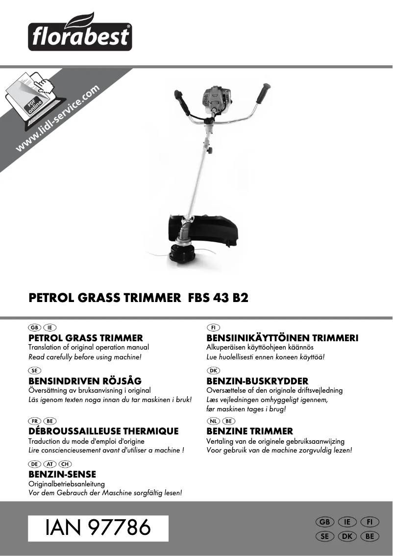 First page image of the manual for FBS 43 B2