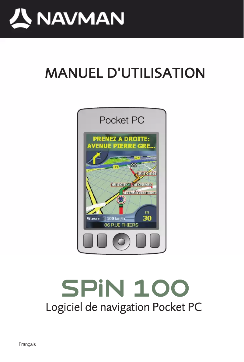 Page 1 of the manual User Manual Navman SPiN 100