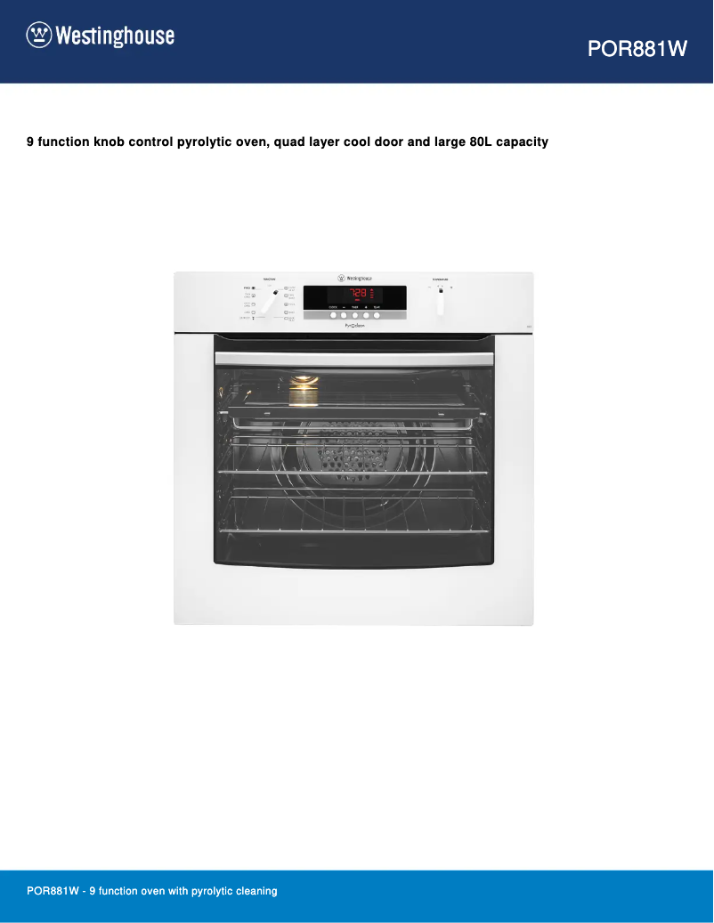 First page image of the manual for POR881W