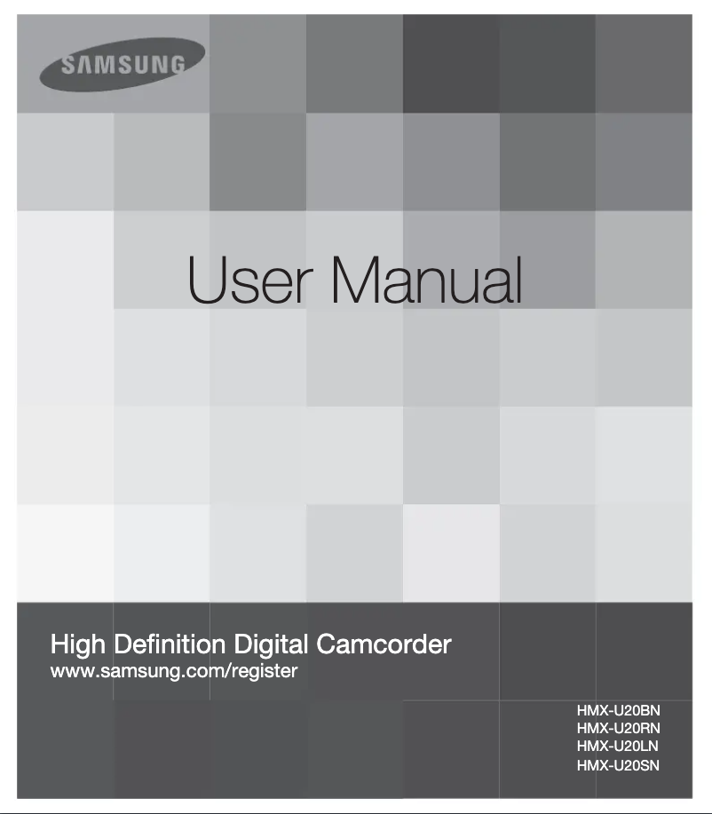 First page image of the manual for HMX-U20BN