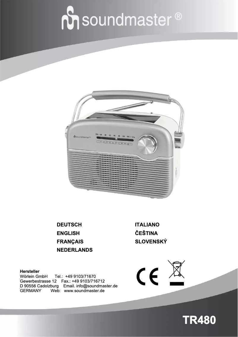 First page image of the manual for TR480