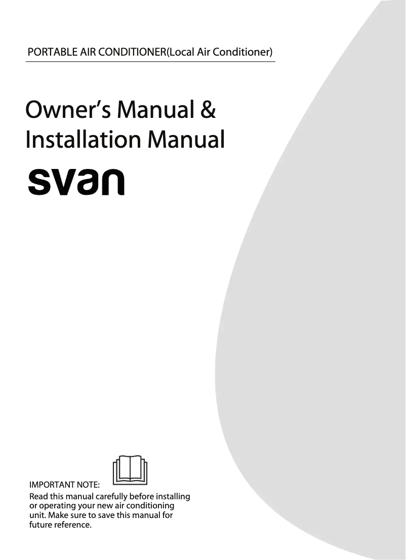 First page image of the manual for SVAN092PF