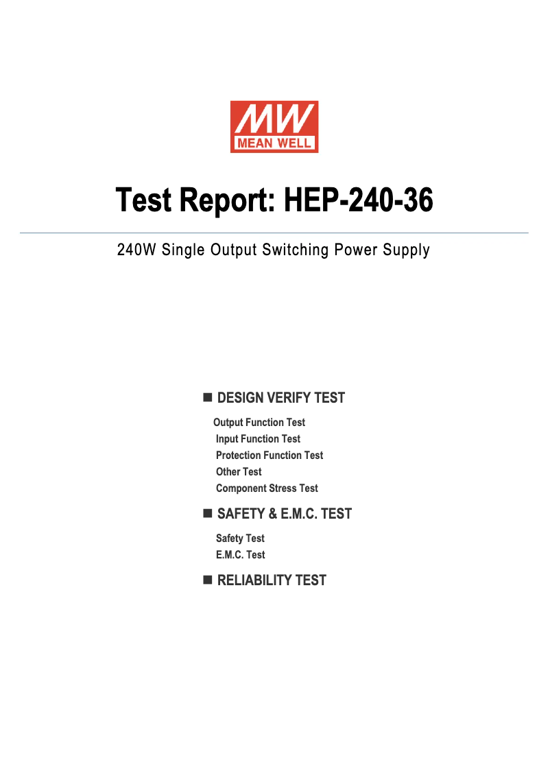First page image of the manual for HEP-240-36