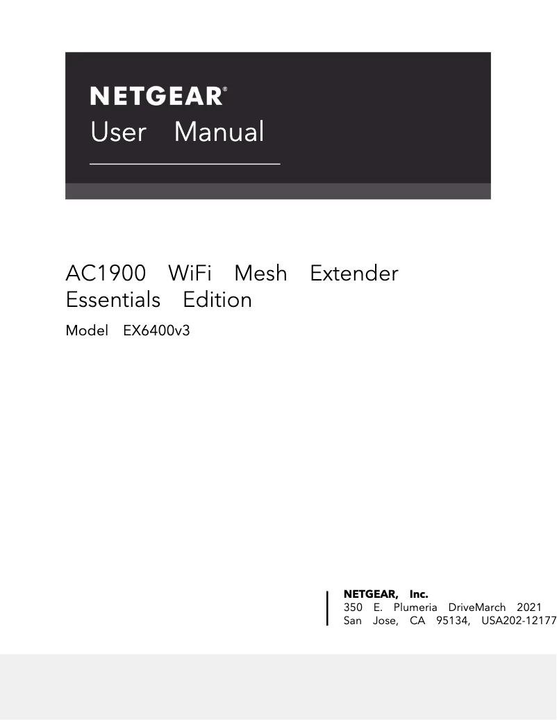 First page image of the manual for EX6400