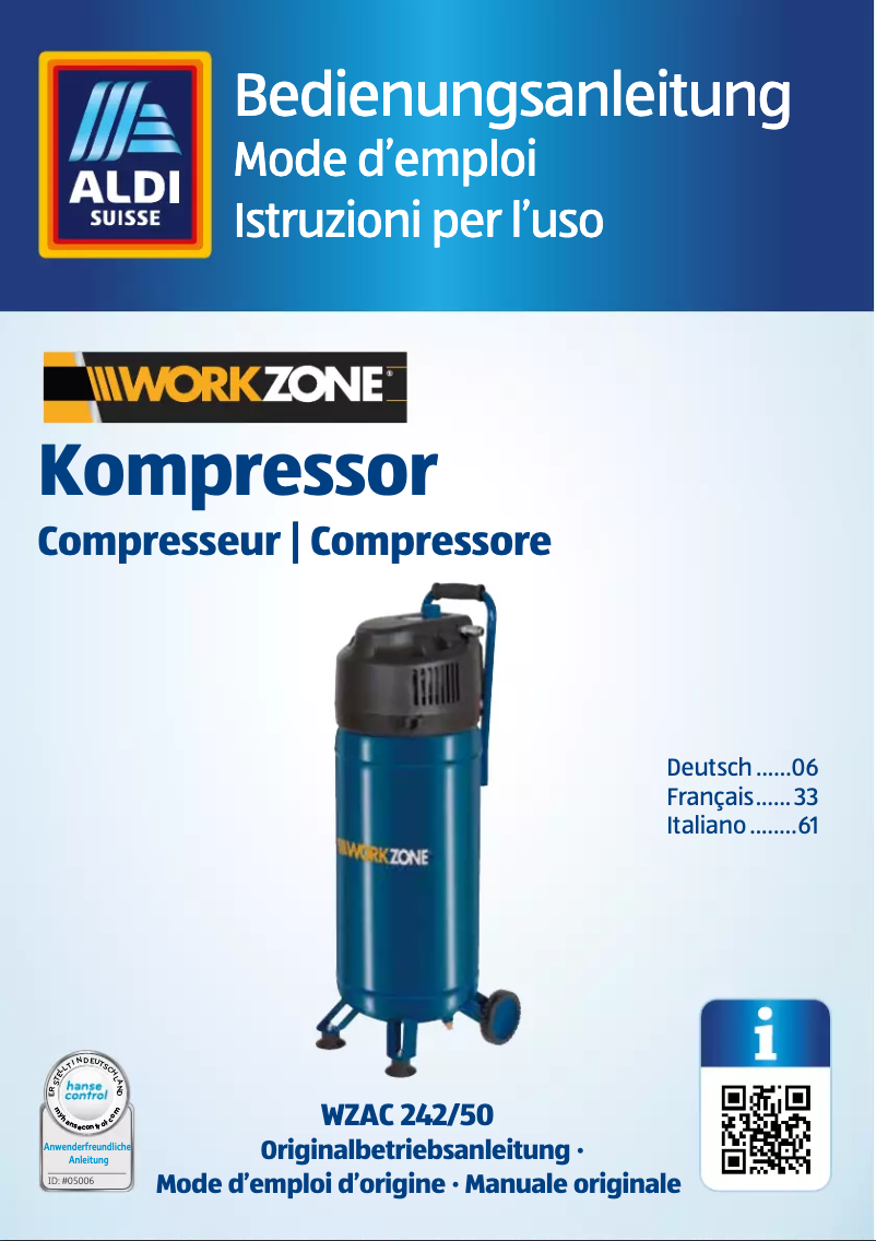 First page image of the manual for WZAC 242/50