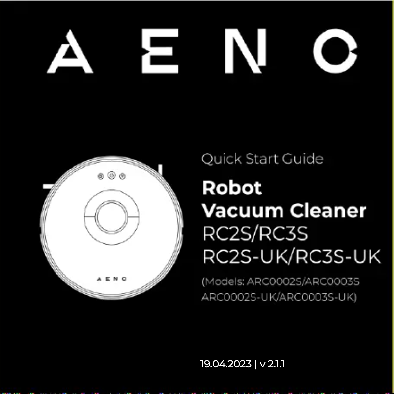 Page 1 of the manual Quick Start Guide AENO RC2S