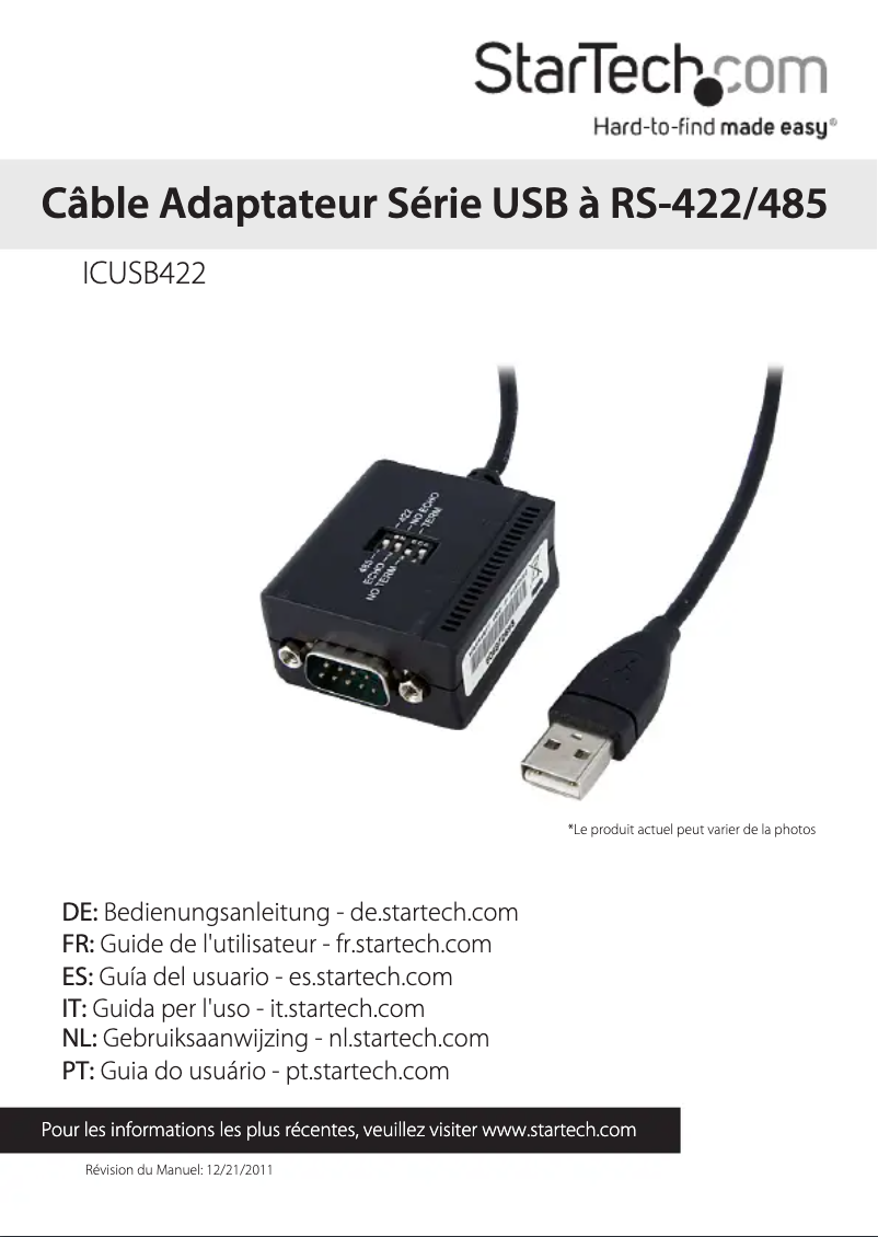 First page image of the manual for ICUSB422