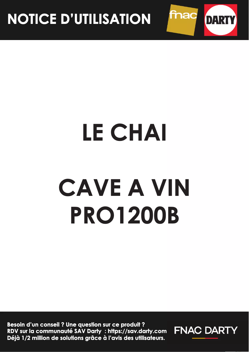 Page 1 of the manual User Manual Le Chai PRO1200B