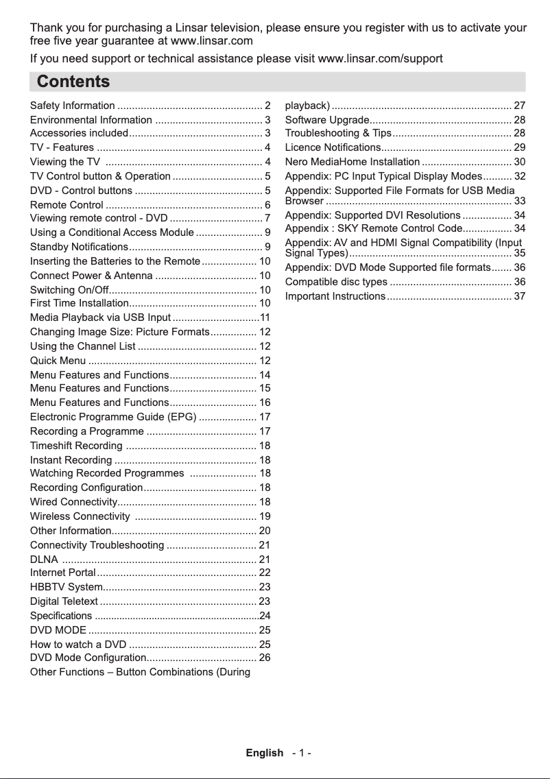 Image de la première page du manuel de l'appareil 22LED3000