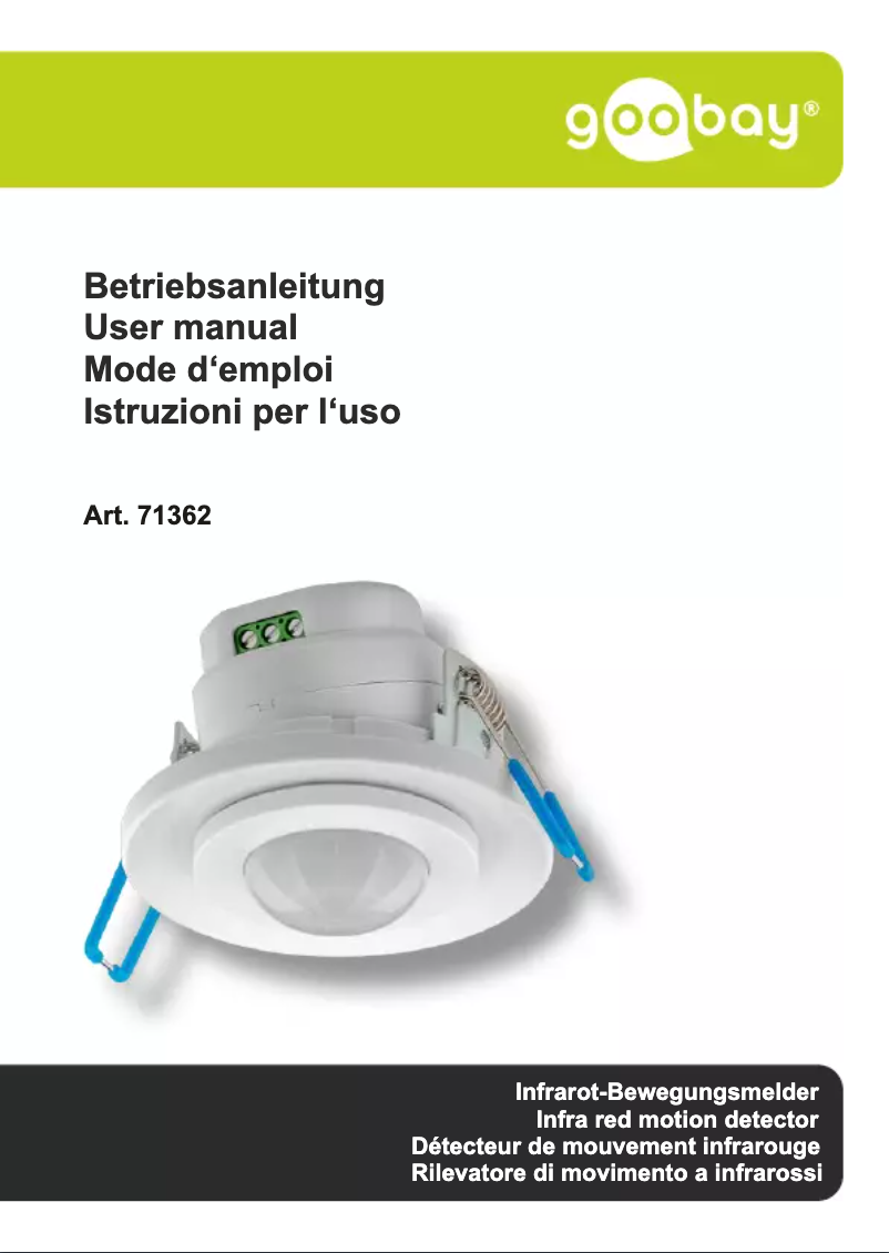 Page 1 of the manual User Manual Wentronic 71362