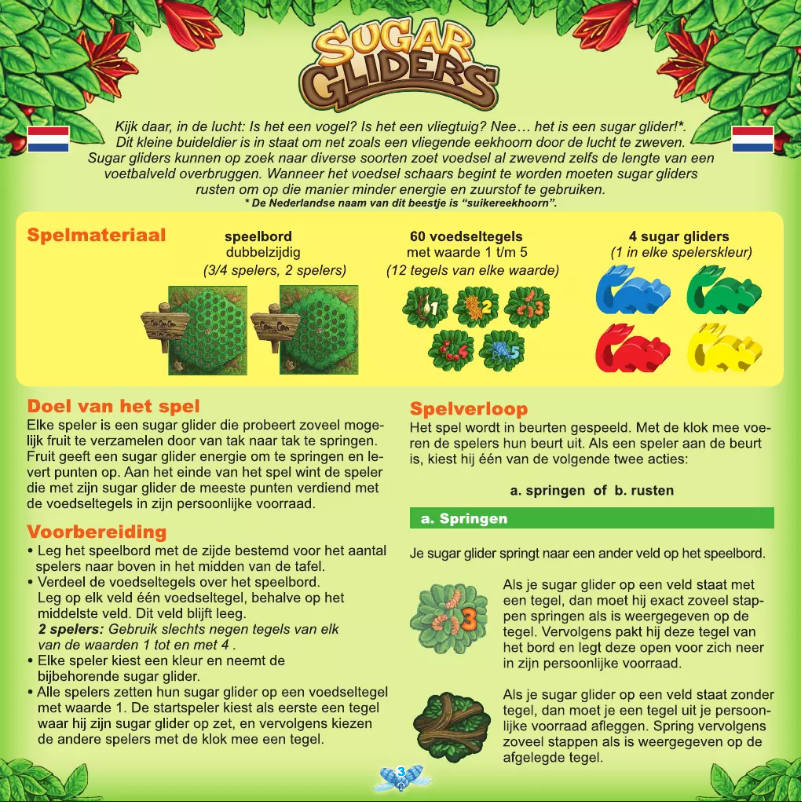 First page image of the manual for Sugar Gliders