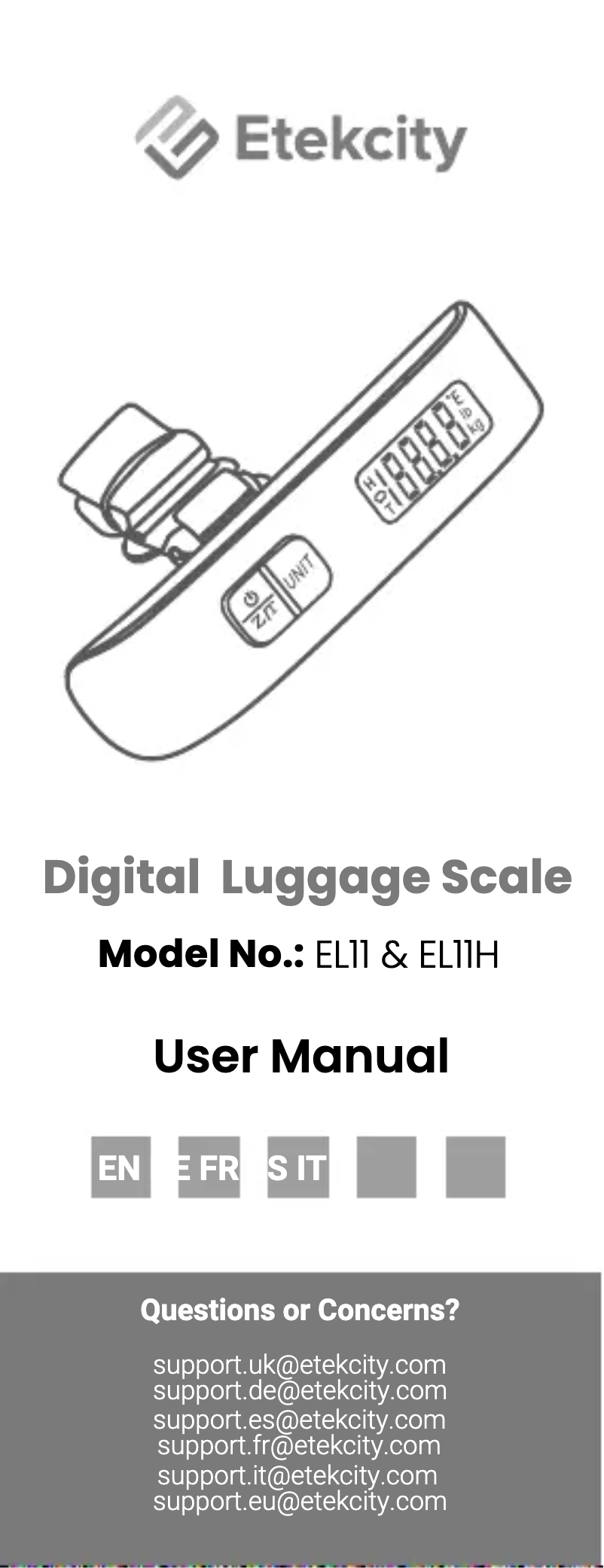 Page 1 of the manual User Manual Etekcity EL11