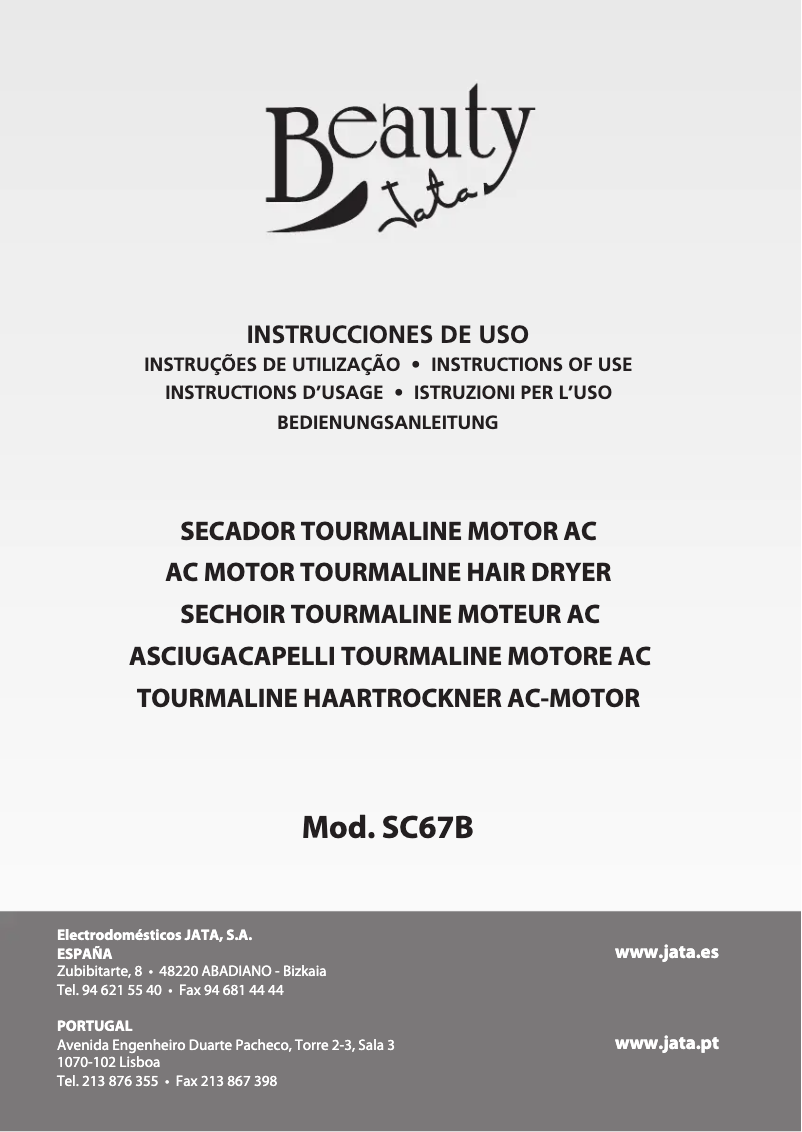First page image of the manual for SC67B