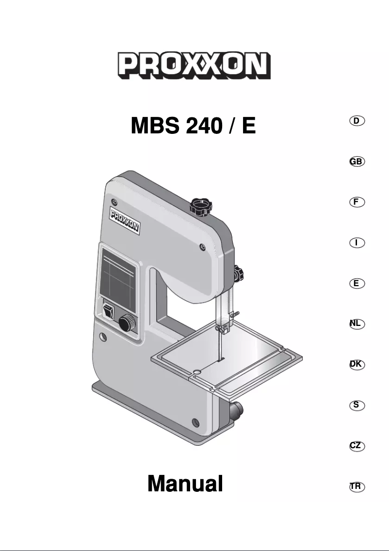 Page 1 of the manual User Manual Proxxon MBS 240/E