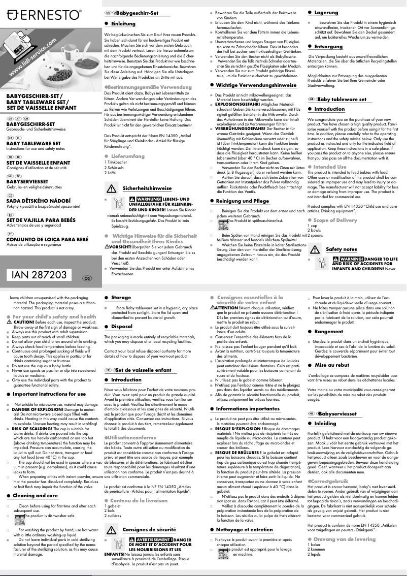 Image de la première page du manuel de l'appareil IAN 287203