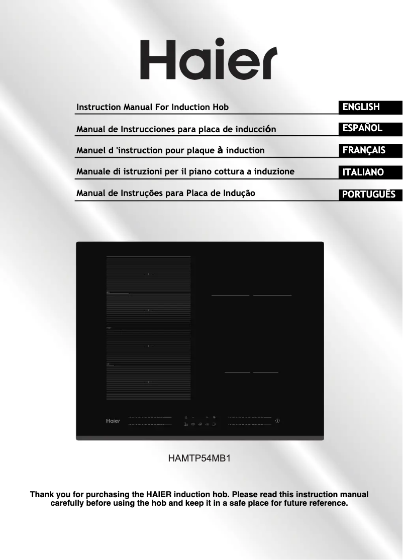 Image de la première page du manuel de l'appareil HAMTP54MB1