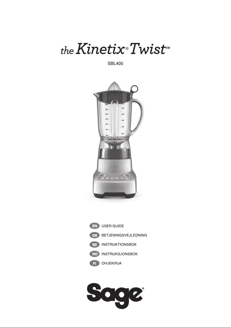First page image of the manual for the Kinetix Twist SBL405