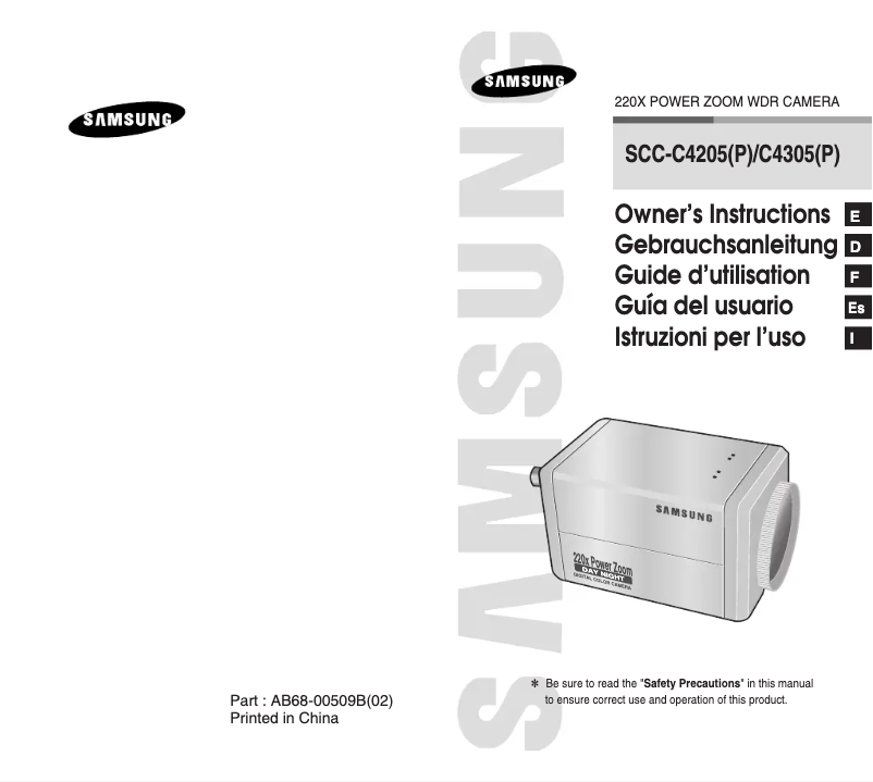 First page image of the manual for SCC-C4205P