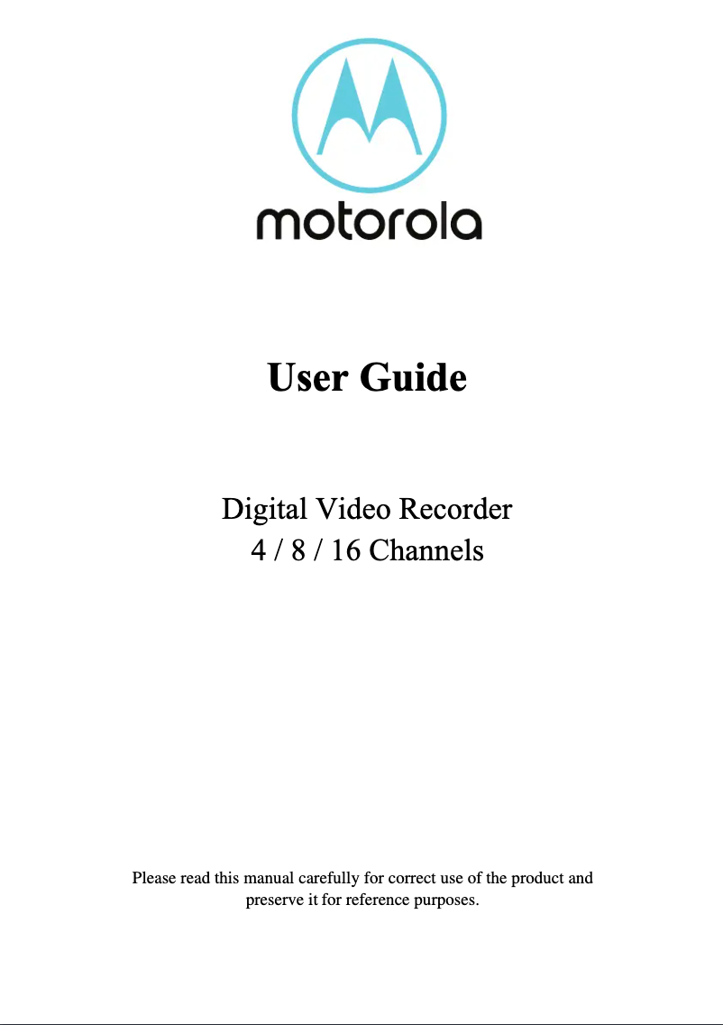 Page 1 of the manual User Manual Motorola MTD161F0012