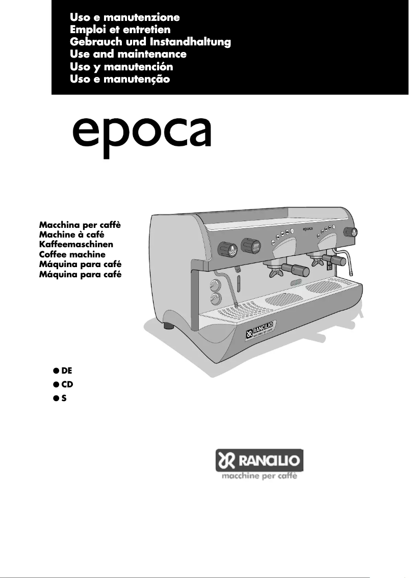 Page 1 of the manual User Manual Rancilio Epoca