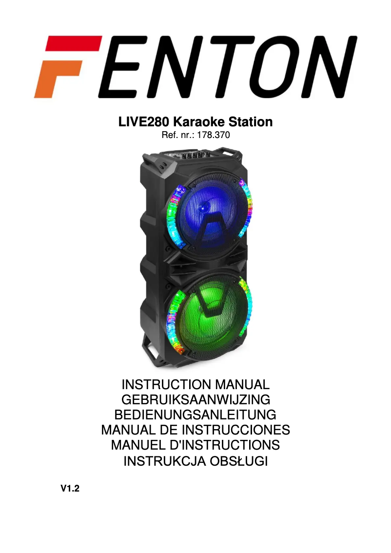 Page 1 of the manual User Manual Fenton LIVE280