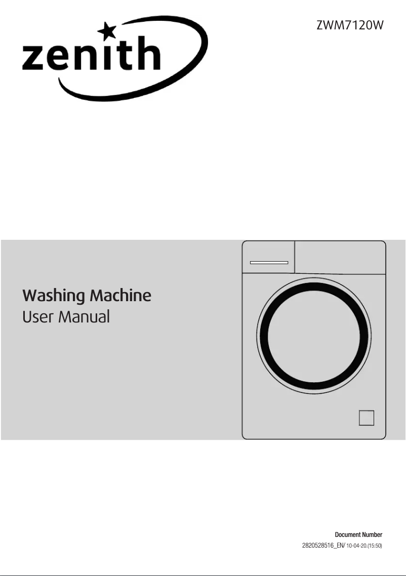 Page 1 de la notice Manuel utilisateur Zenith ZWM7120W