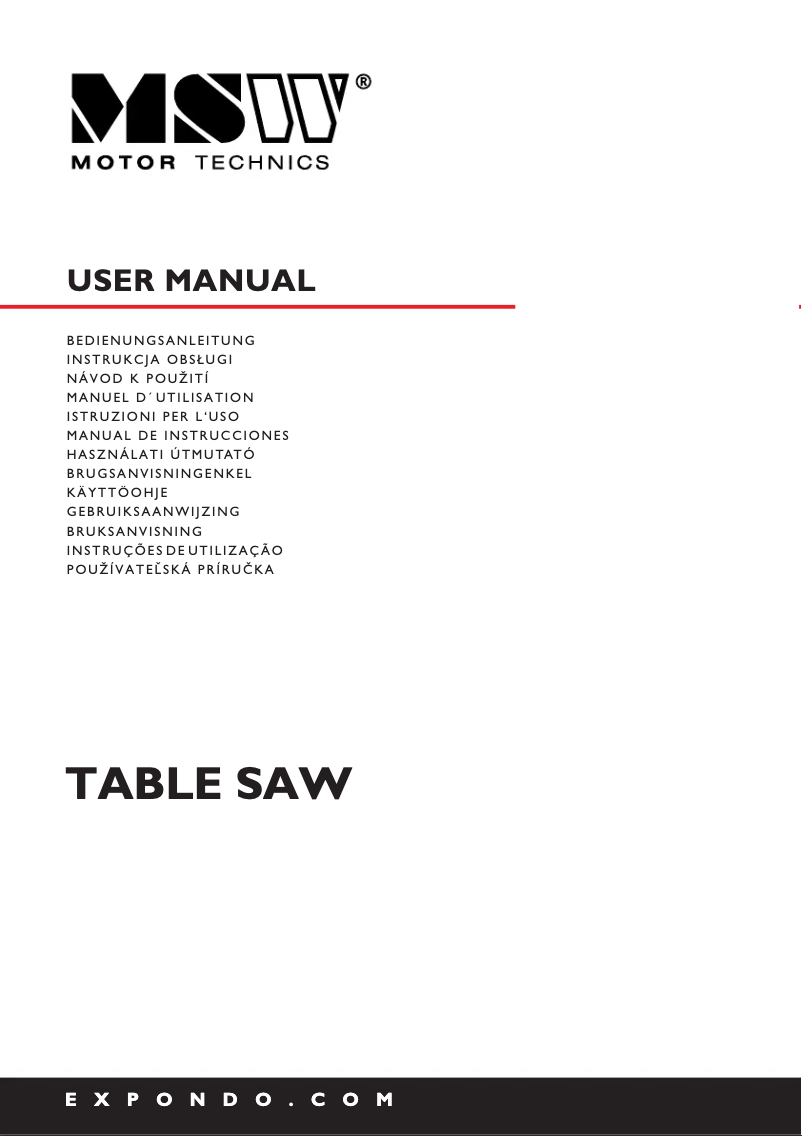 First page image of the manual for MSW-SBBD-2800MAX