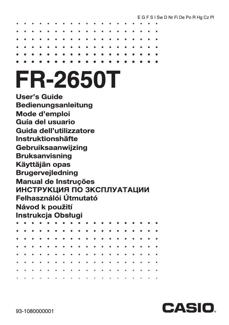 Image de la première page du manuel de l'appareil FR-2650T