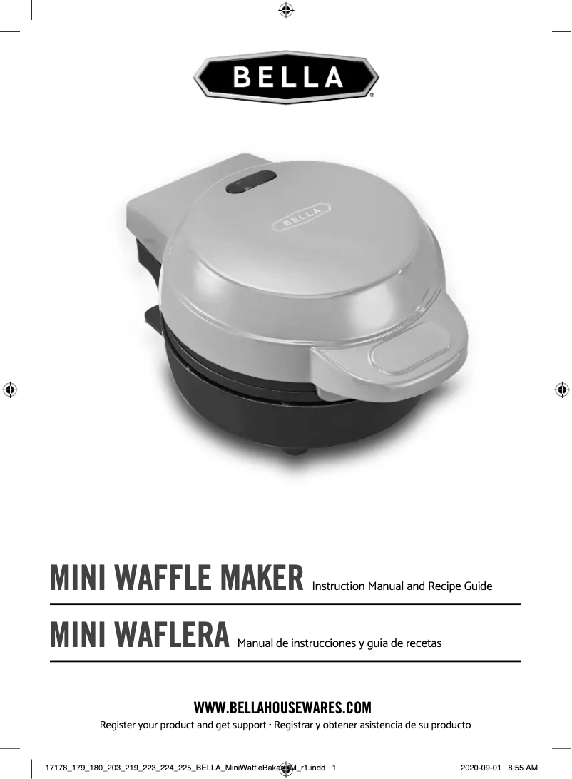 First page image of the manual for Mini Waffle Maker