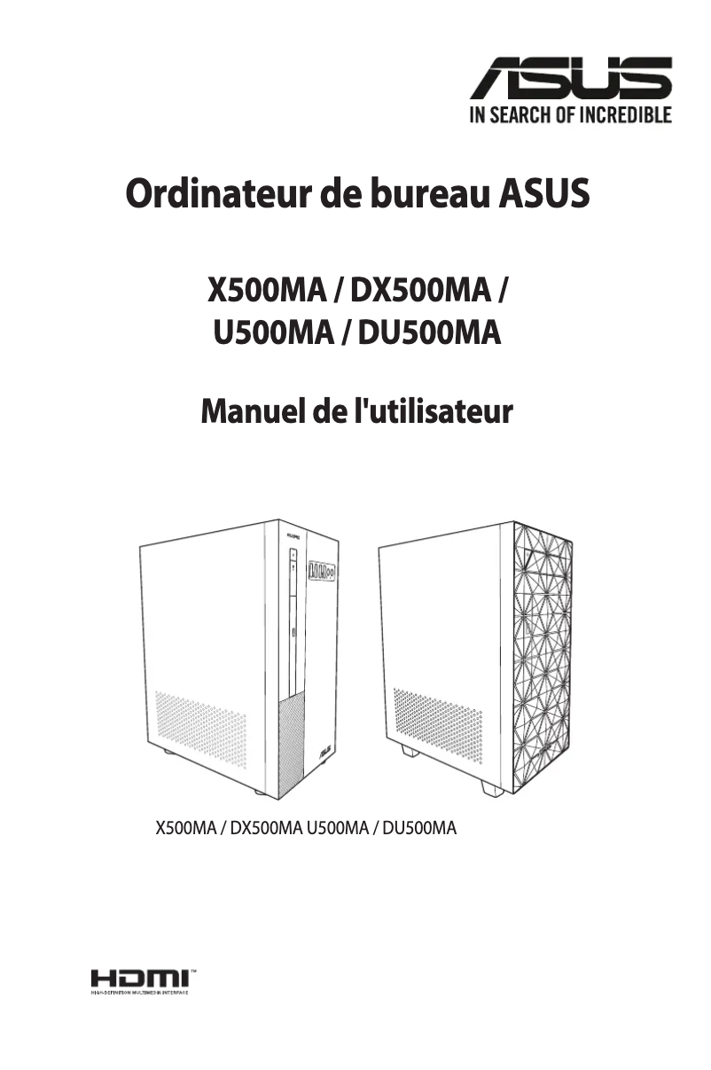 Page 1 of the manual User Manual Asus ExpertCenter U5 Mini Tower U500MA