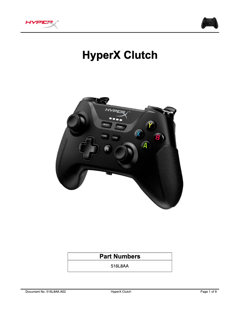 Page 1 of the manual User Manual HyperX Clutch Wireless