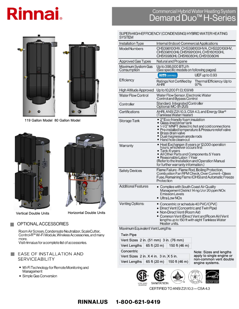 First page image of the manual for CHS13080HiN