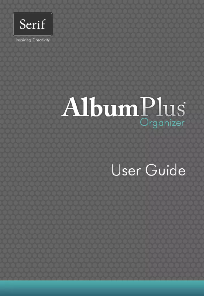 Page 1 of the manual User Manual Serif AlbumPlus Organiser