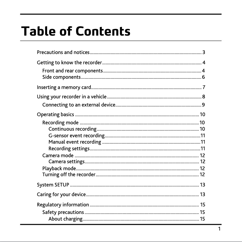 Page 1 of the manual User Manual Navman MiVue 338