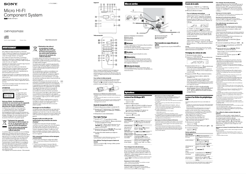 First page image of the manual for CMT-FX205