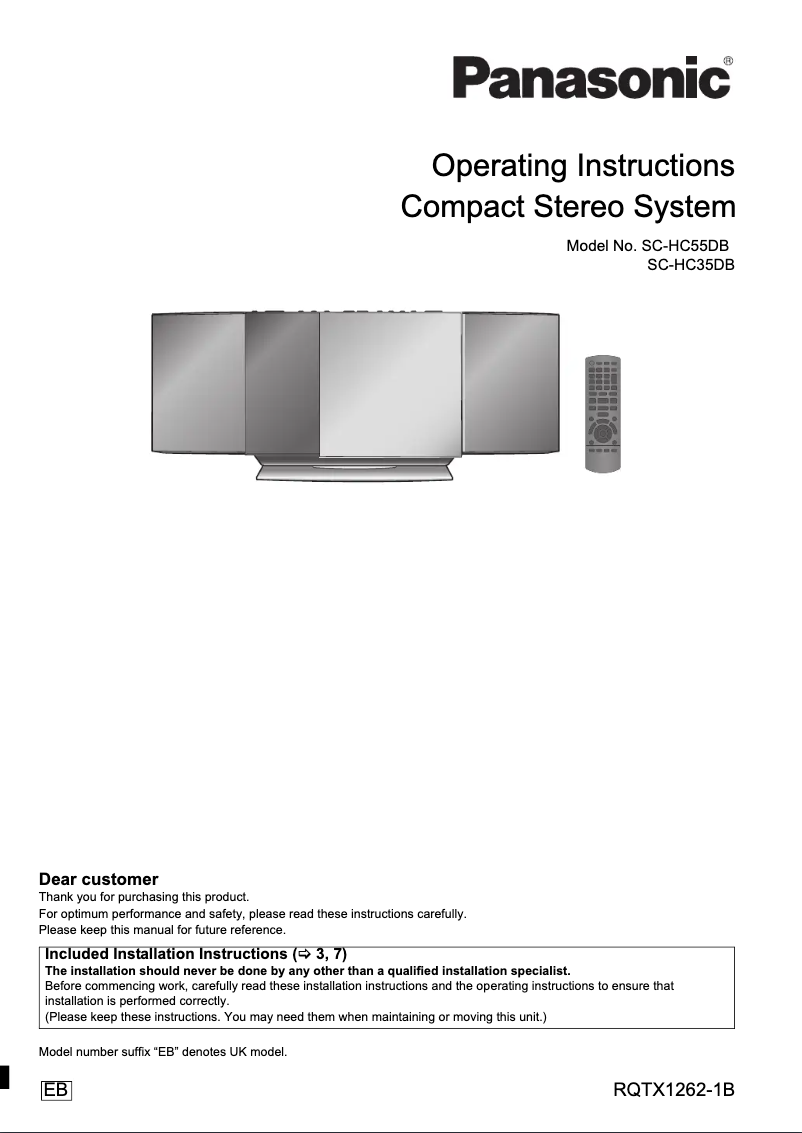 First page image of the manual for SC-HC35