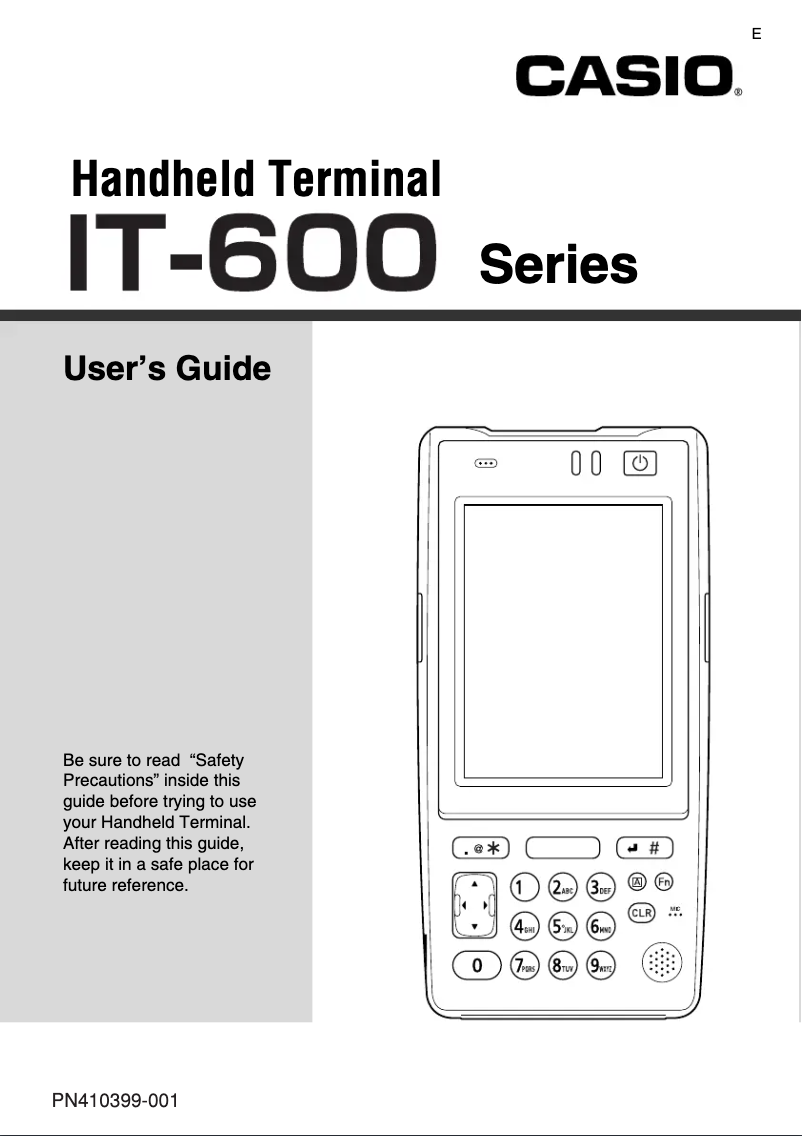 Page 1 of the manual User Manual Casio IT-600