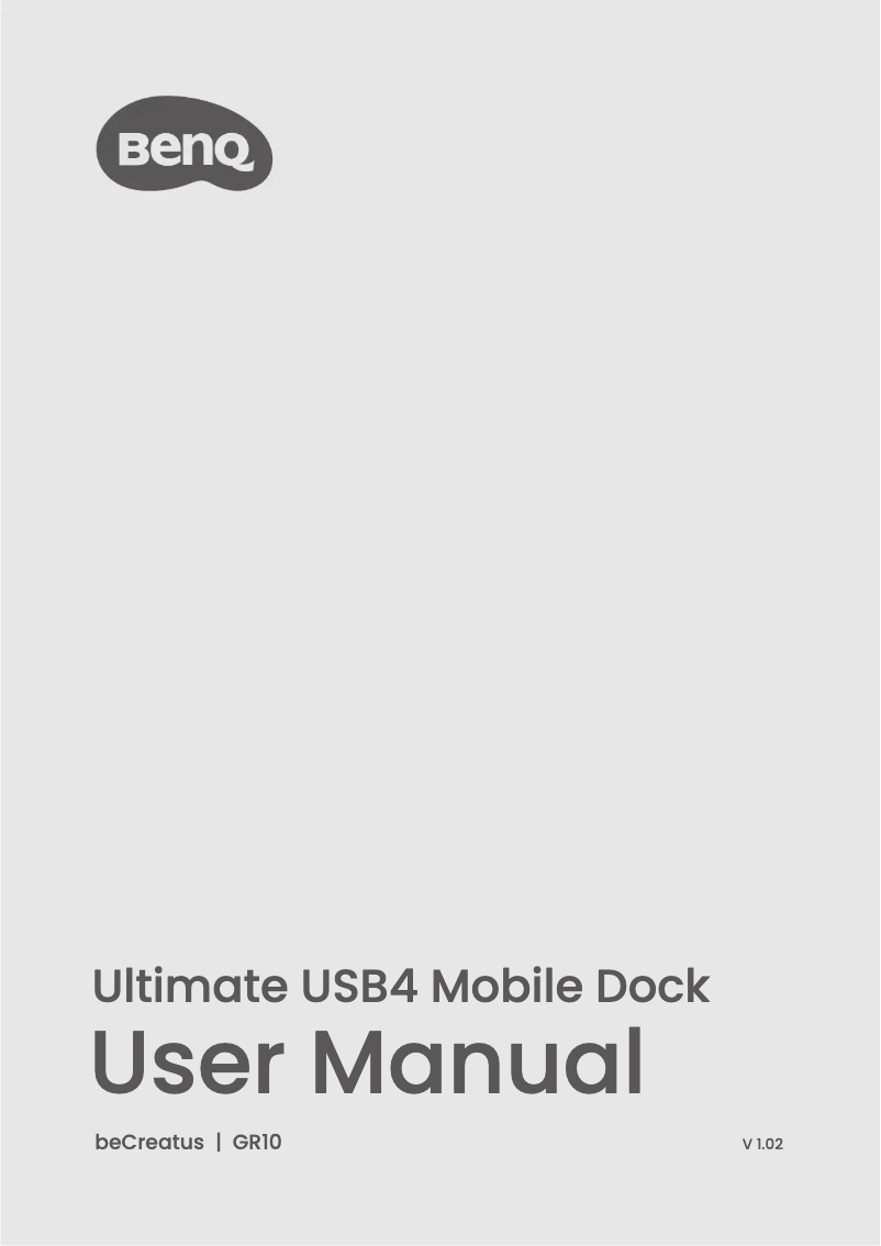 Page 1 de la notice Manuel utilisateur BenQ beCreatus GR10