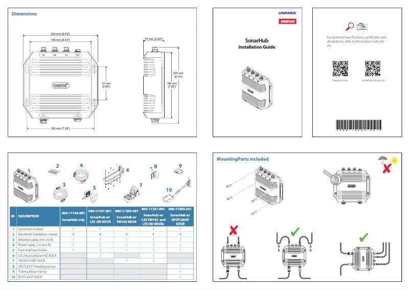 Page 1 of the manual User Manual Simrad SonarHub