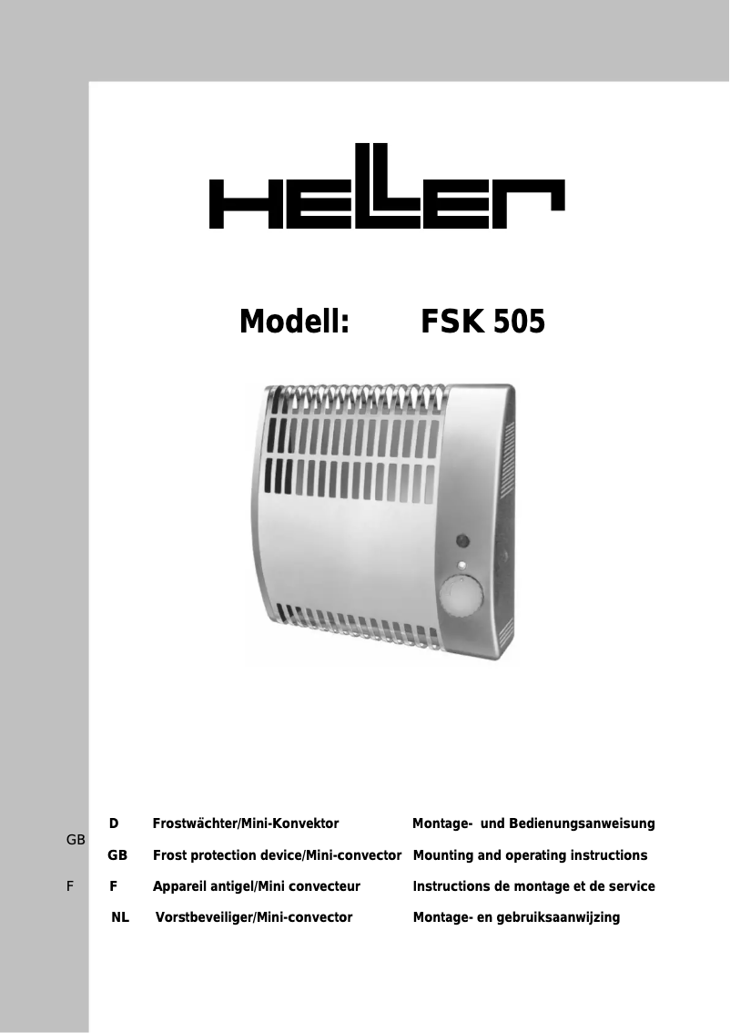 First page image of the manual for FSK 505