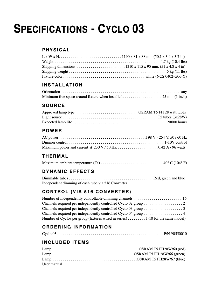 Page 1 de la notice Fiche technique Martin Cyclo