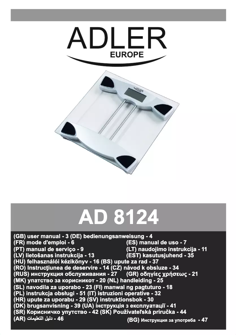 Page 1 of the manual User Manual Adler AD 8124