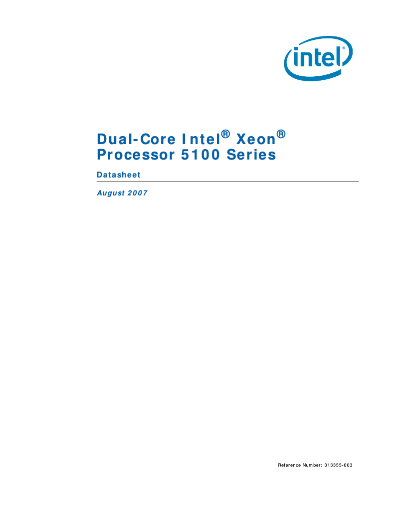 First page image of the manual for Intel Xeon 5110